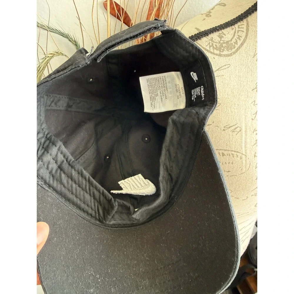 Nike Kids Club Cap Black Cotton Adjustable Baseball Hat Child 4-7 2902-023